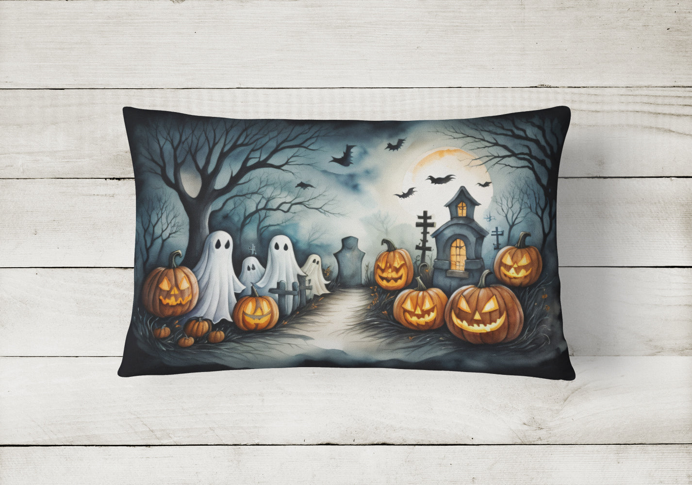 Ghosts Spooky Halloween Throw Pillow