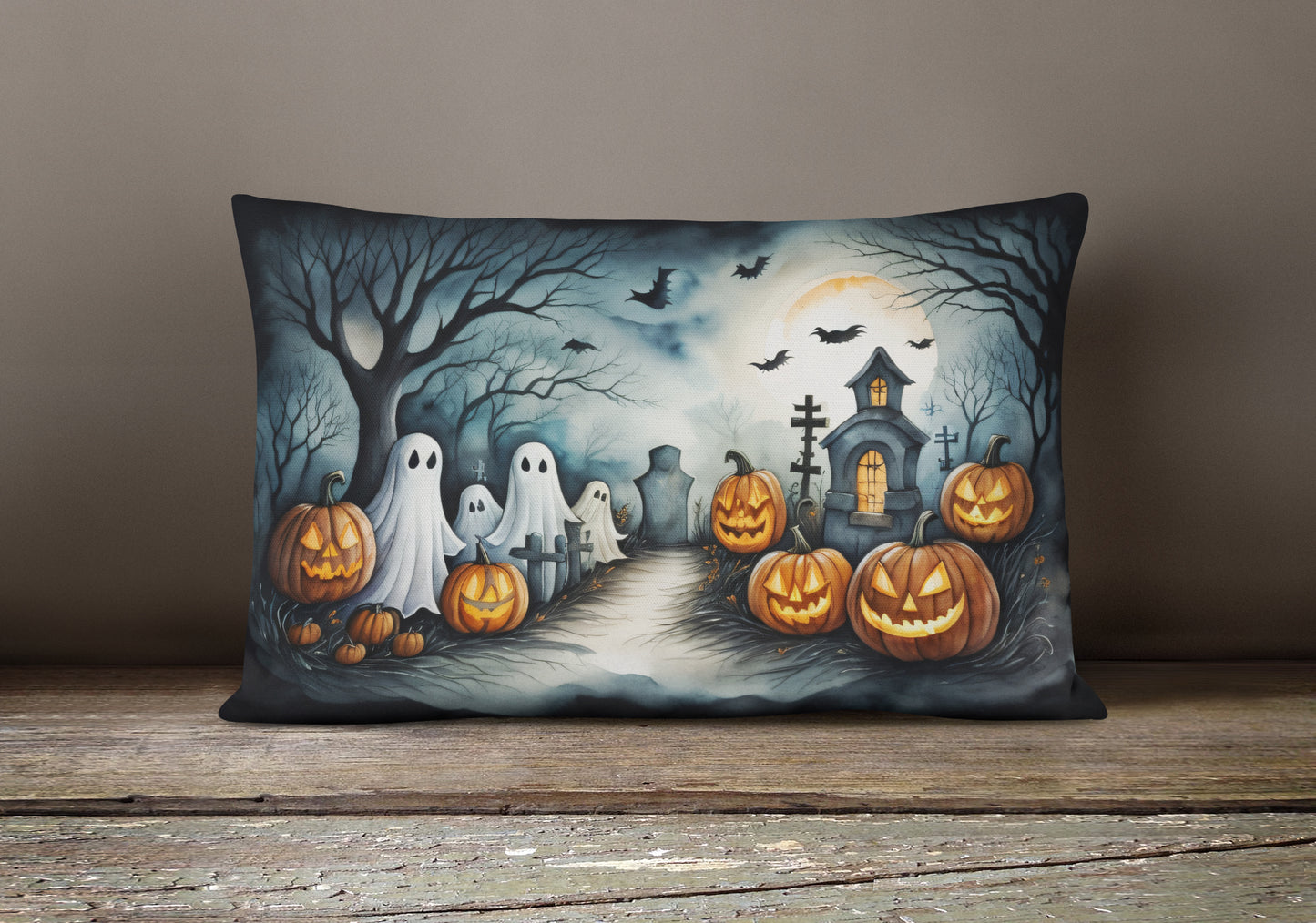 Ghosts Spooky Halloween Throw Pillow