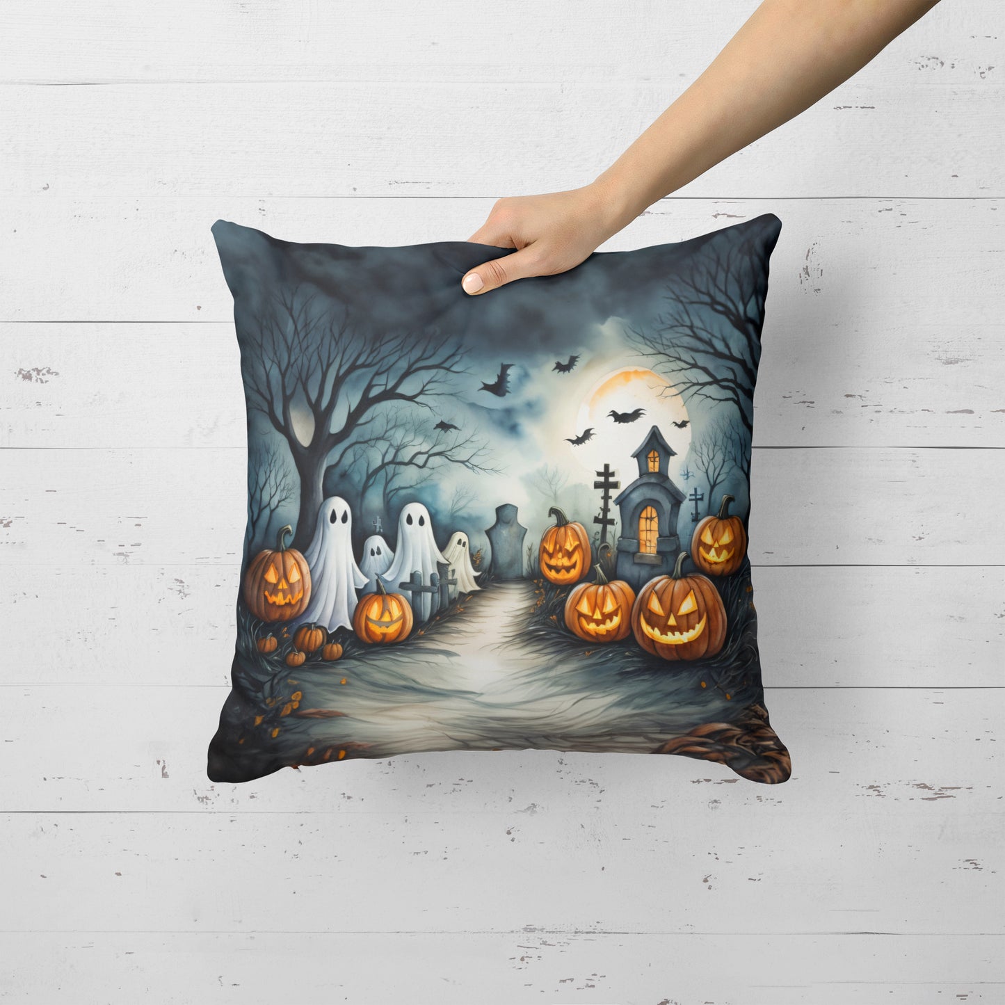 Ghosts Spooky Halloween Throw Pillow