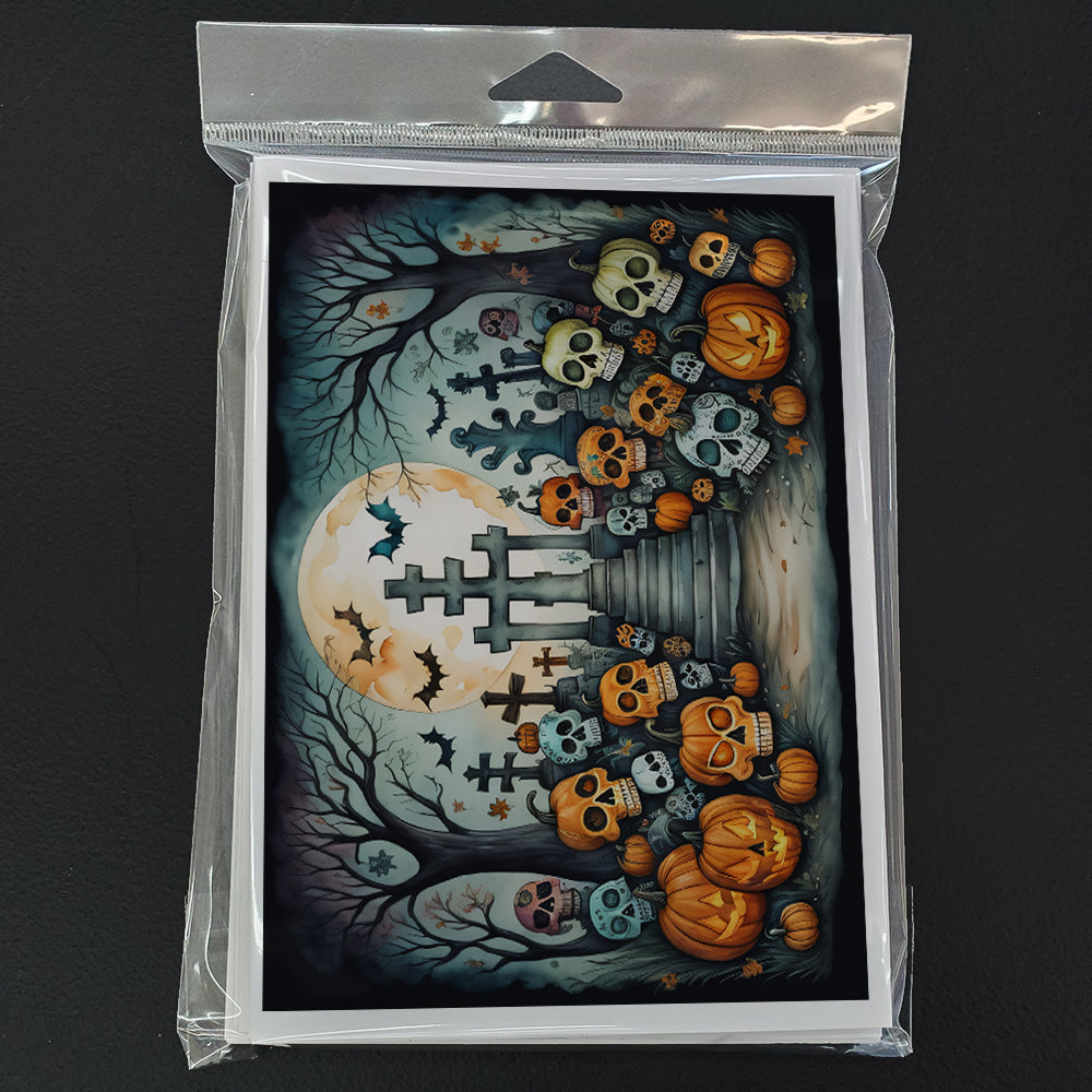 Calaveras Sugar Skulls Spooky Halloween Greeting Cards Pack of 8