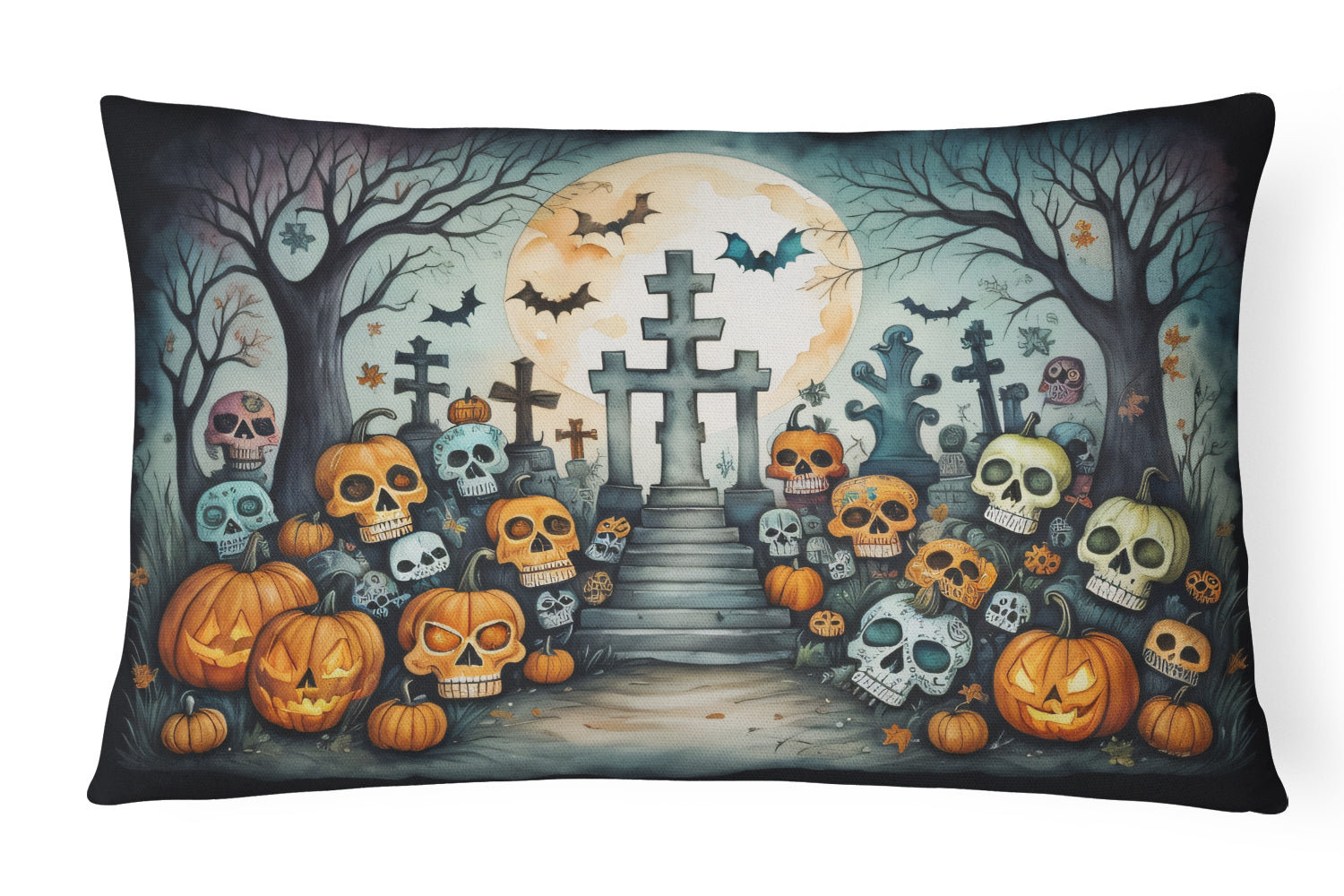 Buy this Calaveras Sugar Skulls Spooky Halloween Throw Pillow