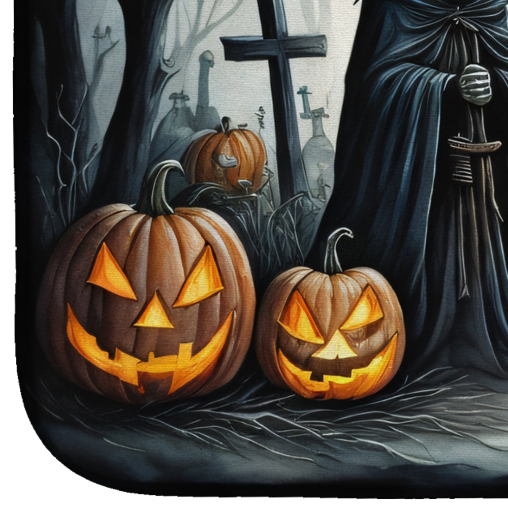 The Grim Reaper Spooky Halloween Dish Drying Mat