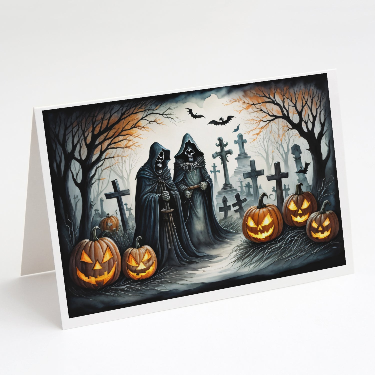 Buy this The Grim Reaper Spooky Halloween Greeting Cards Pack of 8