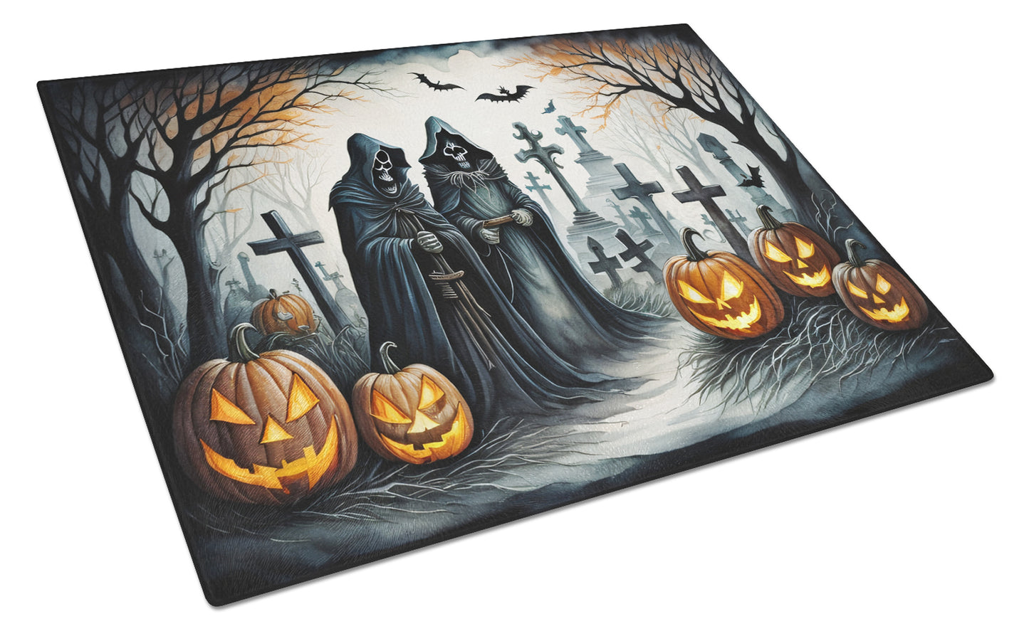 Buy this The Grim Reaper Spooky Halloween Glass Cutting Board