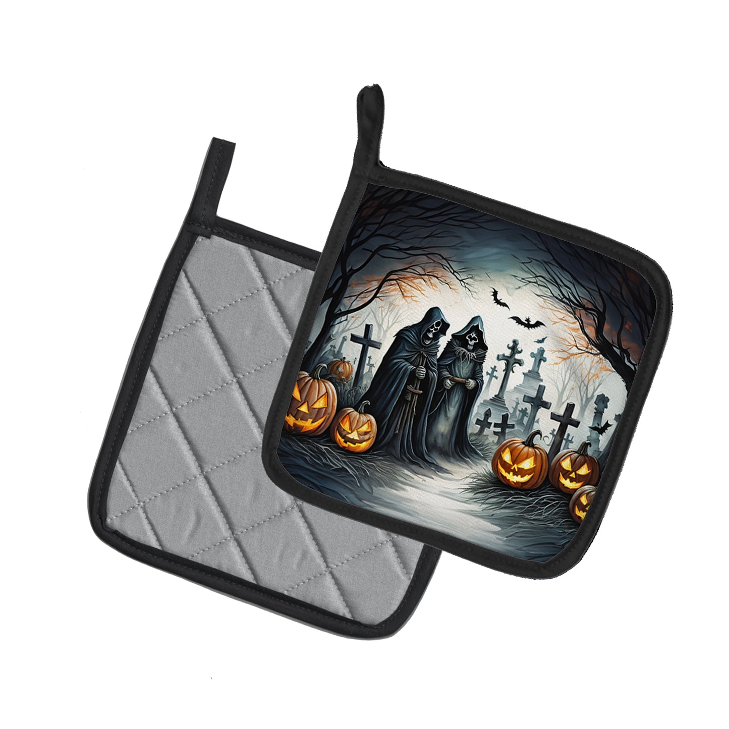 The Grim Reaper Spooky Halloween Pair of Pot Holders