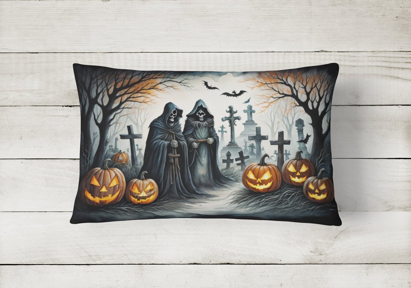 The Grim Reaper Spooky Halloween Throw Pillow