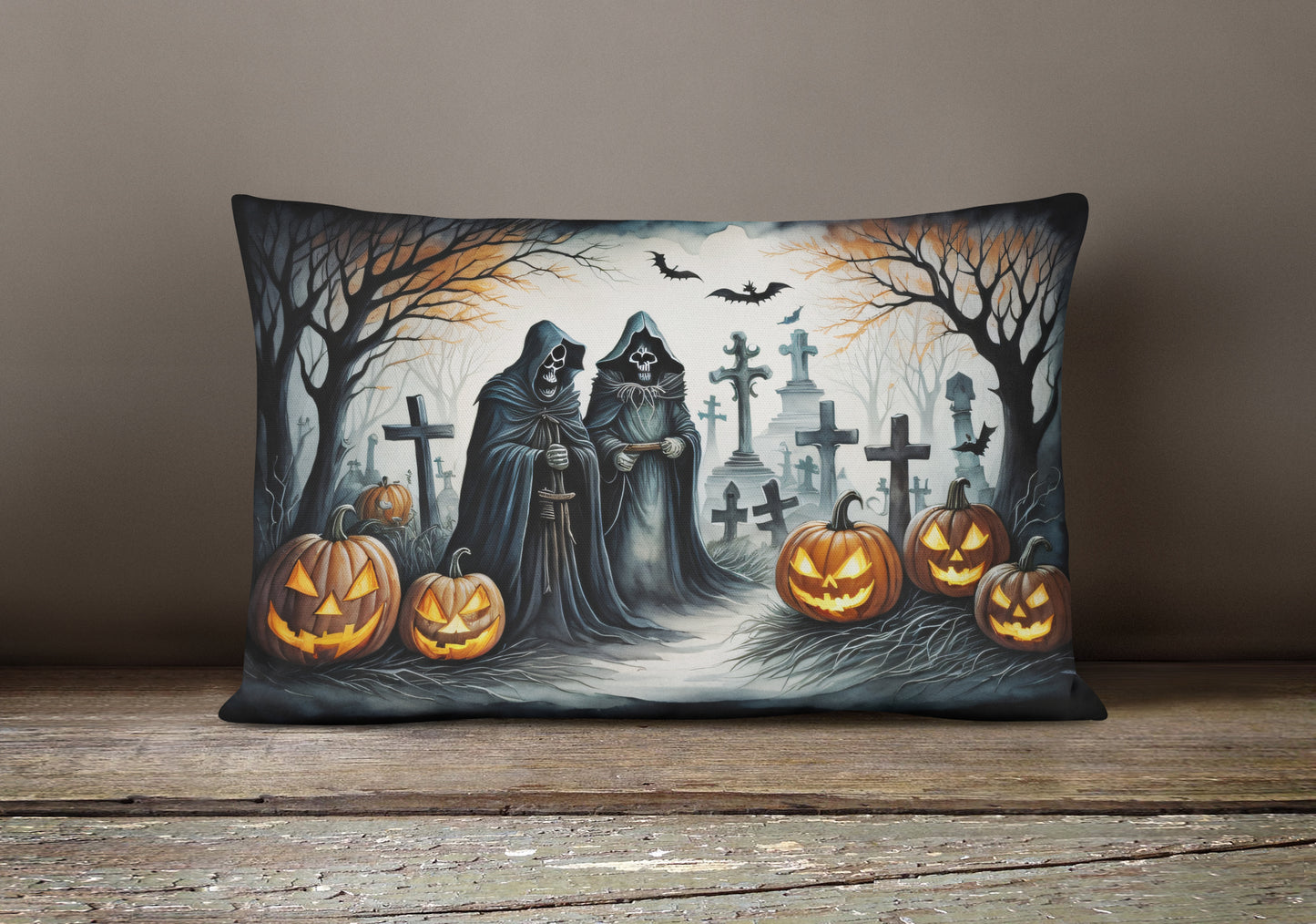 The Grim Reaper Spooky Halloween Throw Pillow