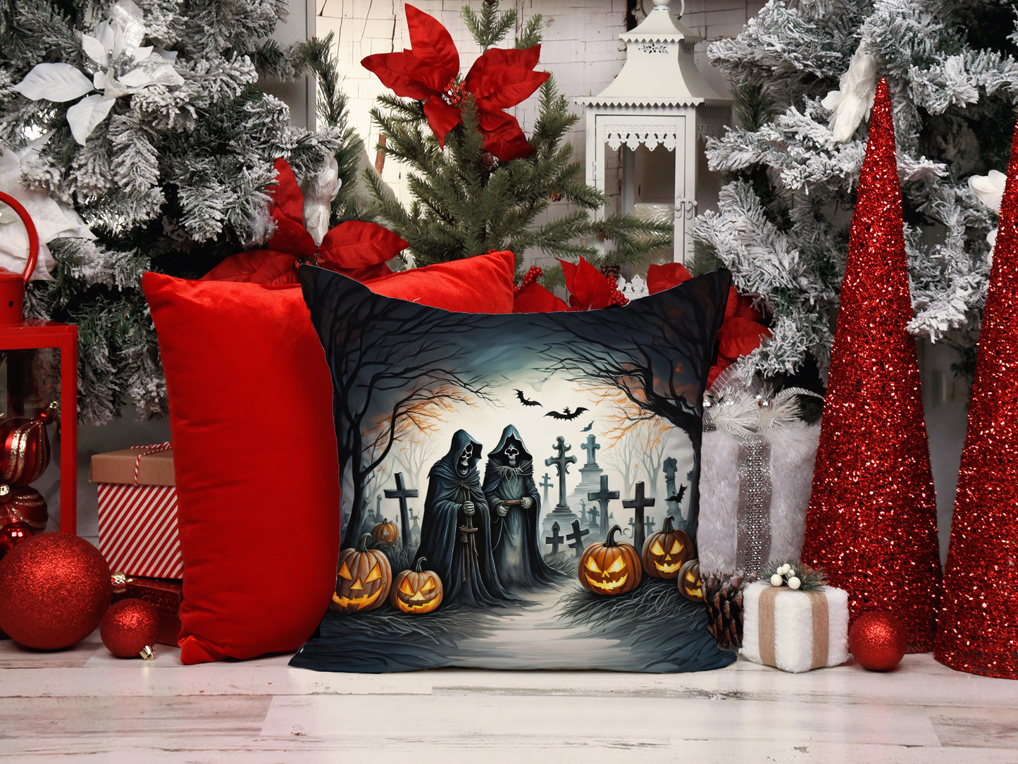 The Grim Reaper Spooky Halloween Throw Pillow