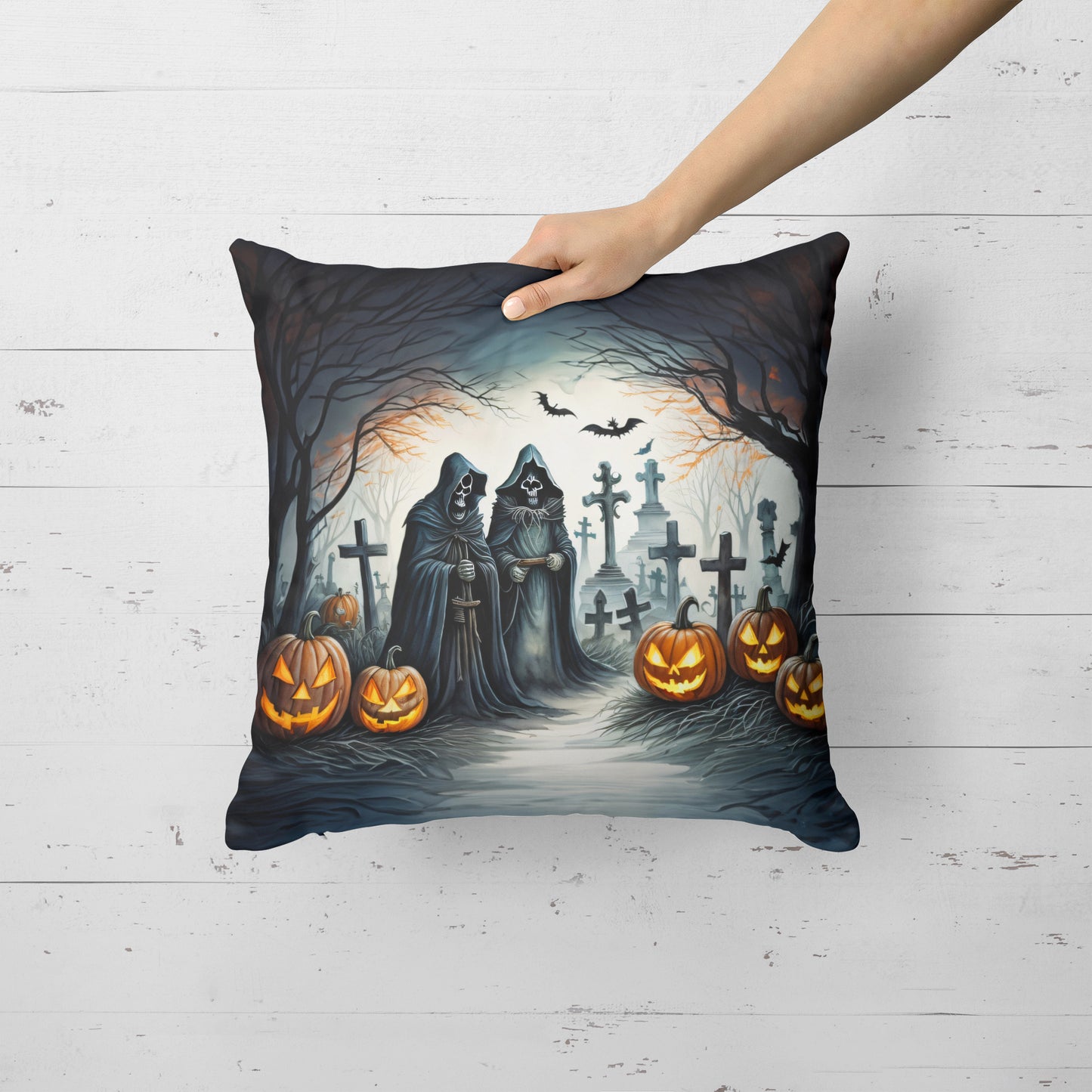 The Grim Reaper Spooky Halloween Throw Pillow