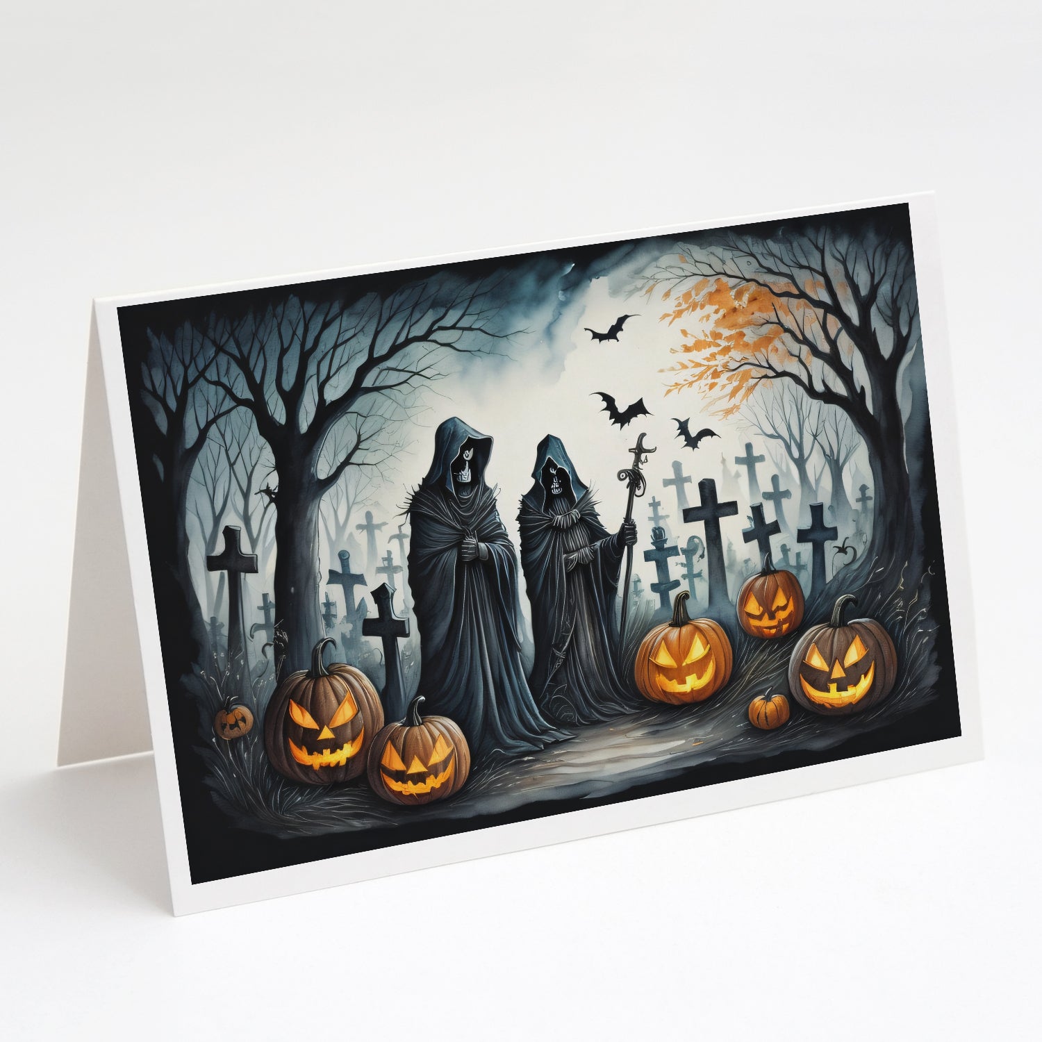 Buy this The Grim Reaper Spooky Halloween Greeting Cards Pack of 8