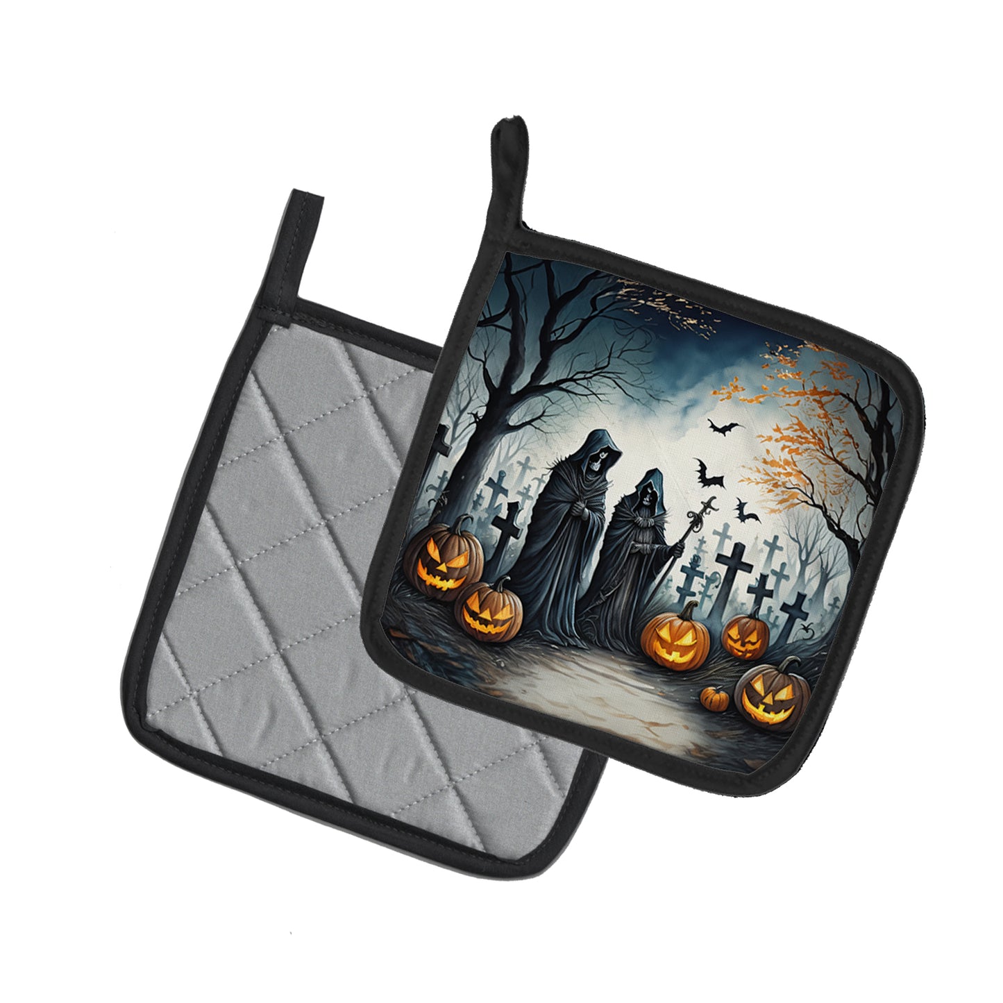 The Grim Reaper Spooky Halloween Pair of Pot Holders