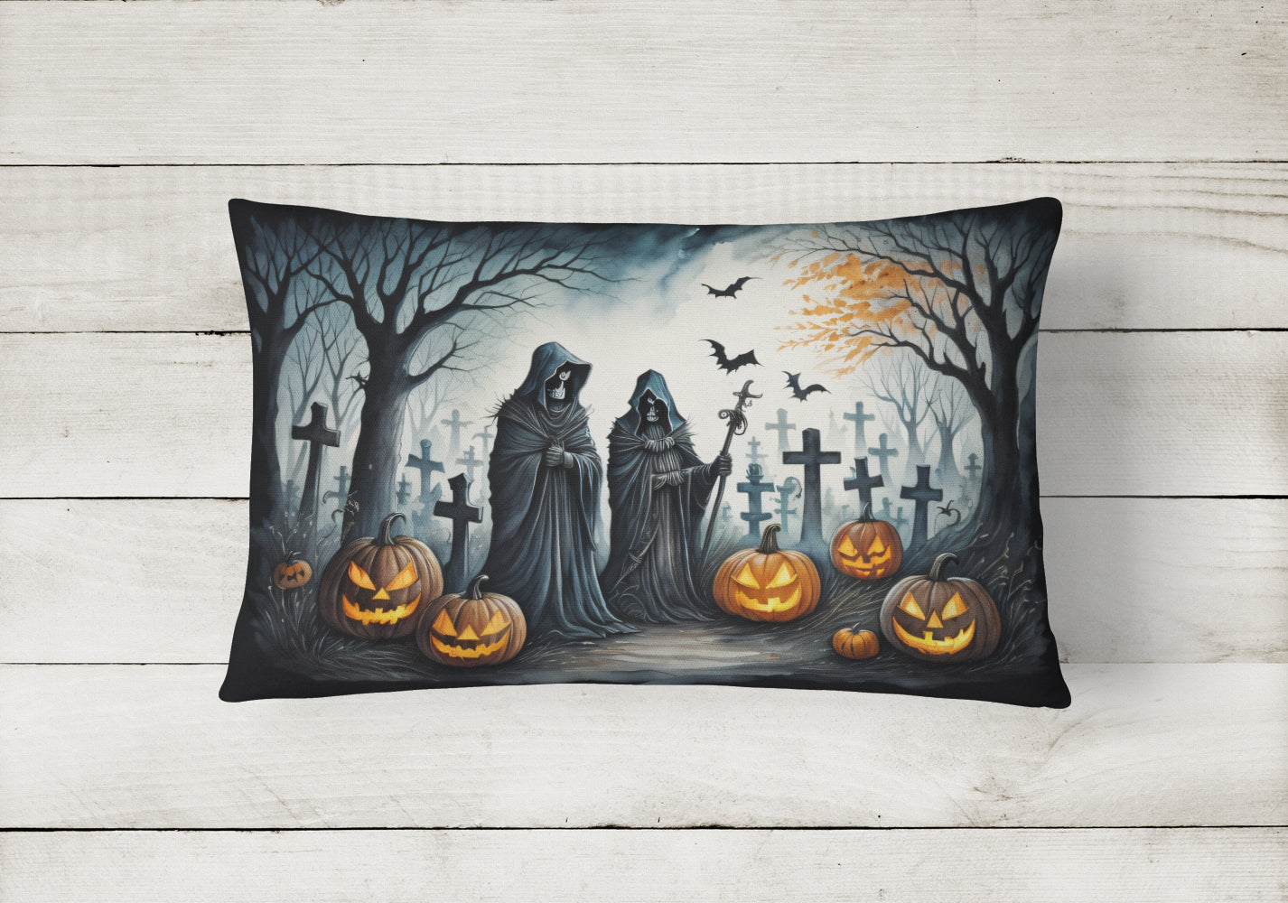 The Grim Reaper Spooky Halloween Throw Pillow