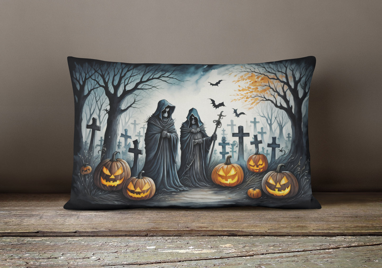 The Grim Reaper Spooky Halloween Throw Pillow