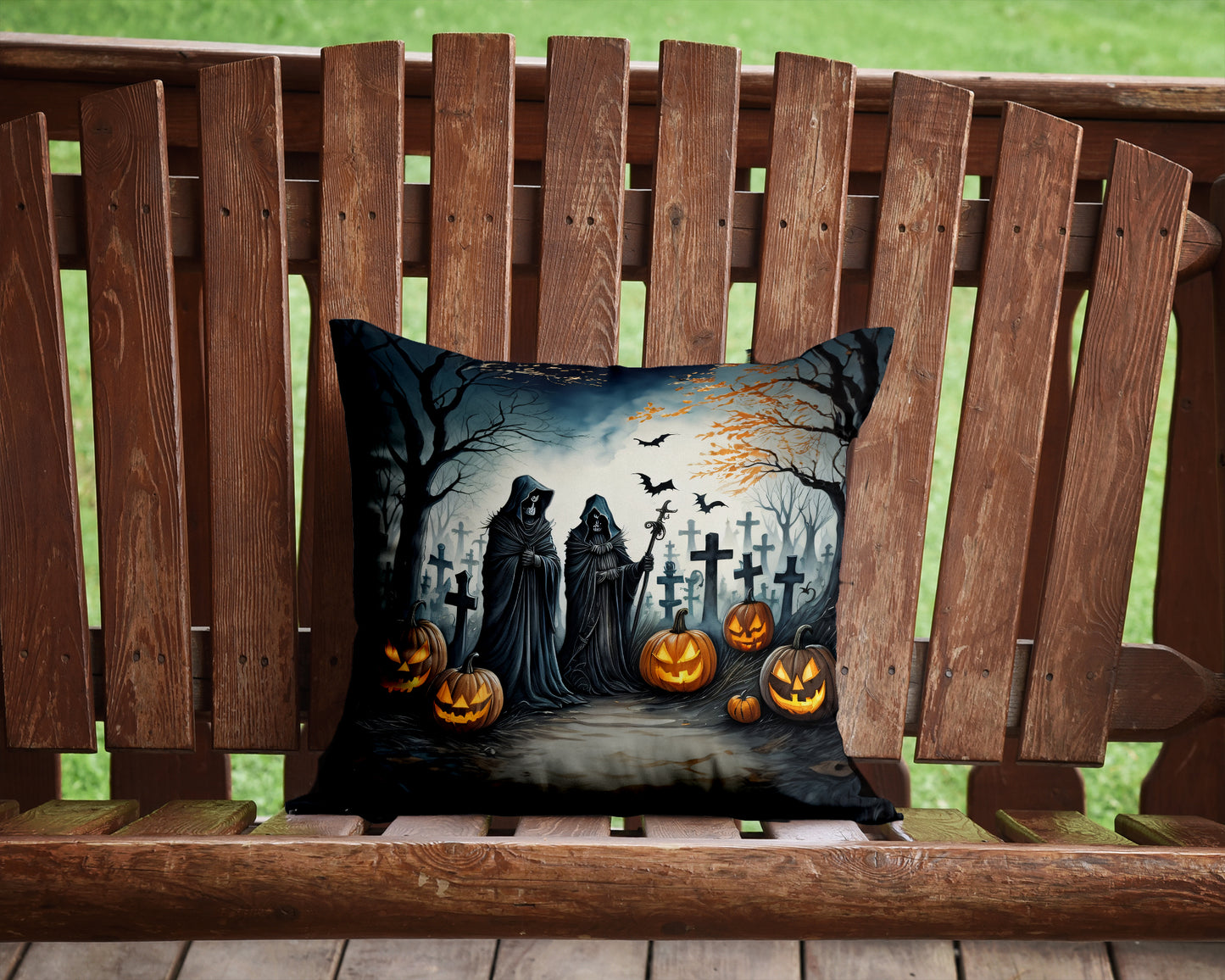 The Grim Reaper Spooky Halloween Throw Pillow