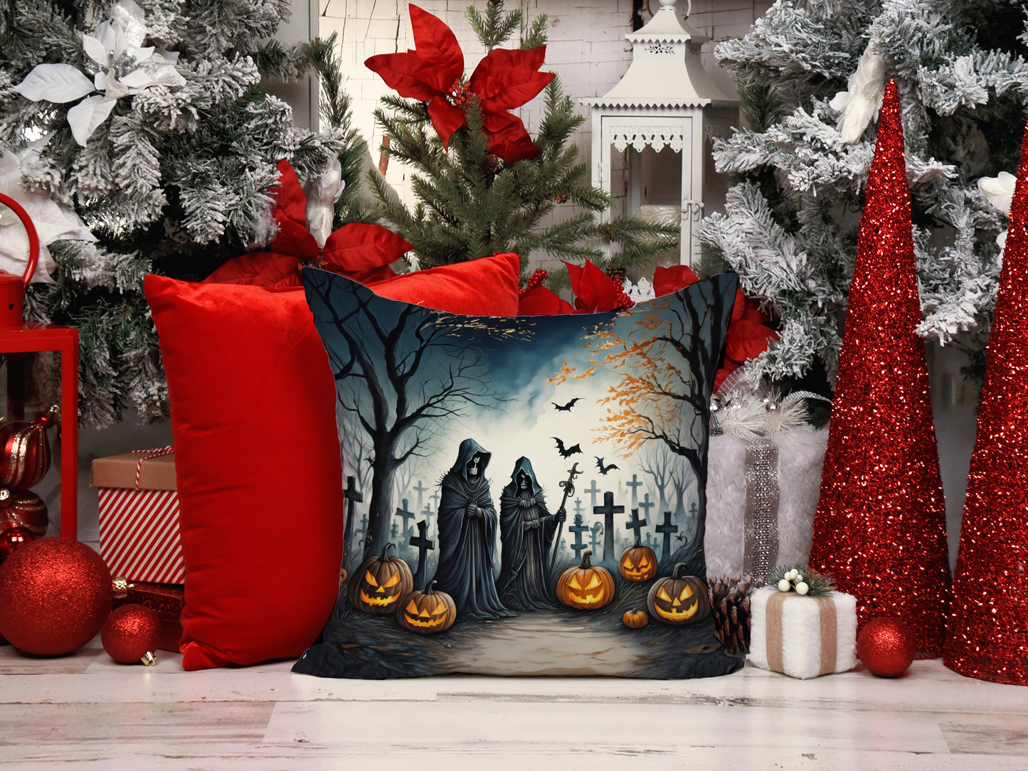 The Grim Reaper Spooky Halloween Throw Pillow