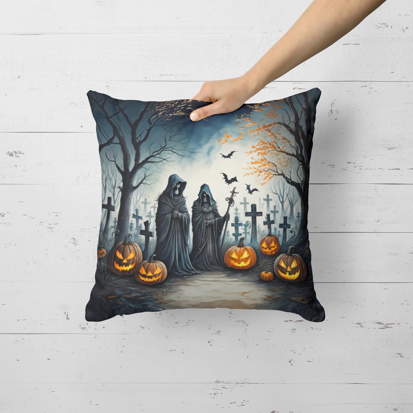 The Grim Reaper Spooky Halloween Throw Pillow