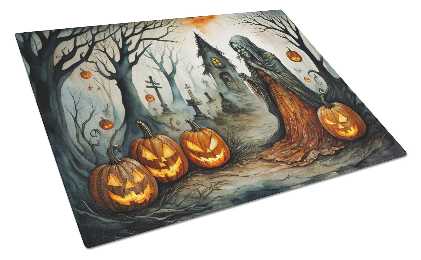 Buy this The Weeping Woman Spooky Halloween Glass Cutting Board