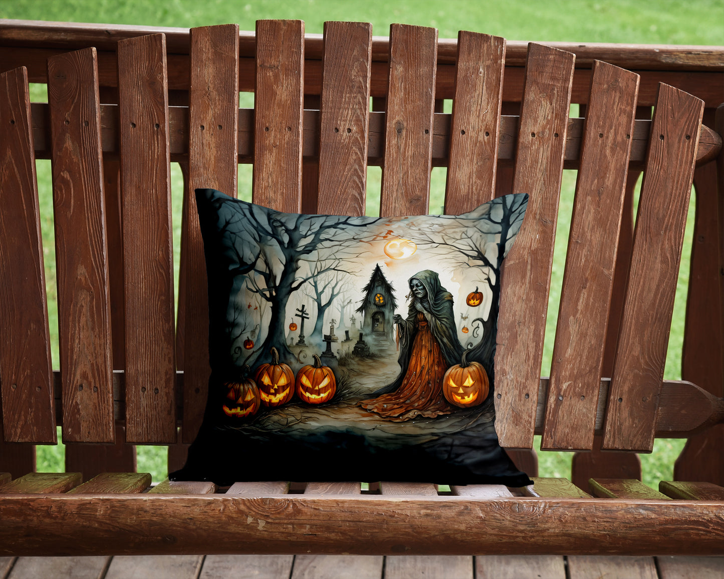 The Weeping Woman Spooky Halloween Throw Pillow