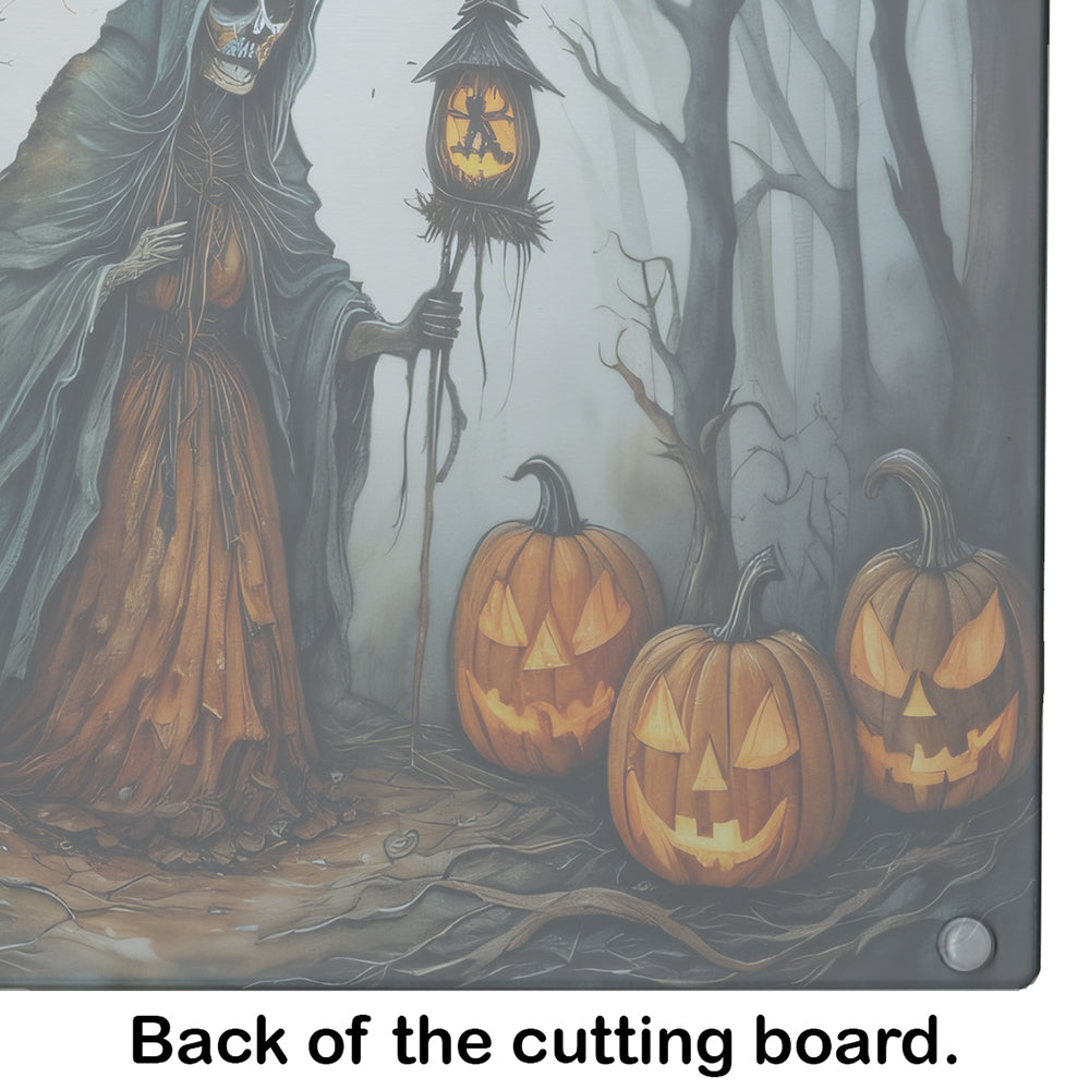 The Weeping Woman Spooky Halloween Glass Cutting Board