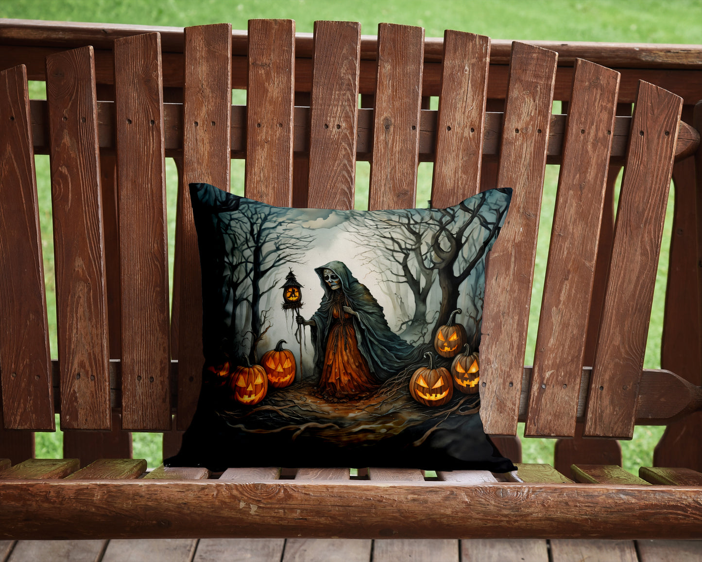 The Weeping Woman Spooky Halloween Throw Pillow