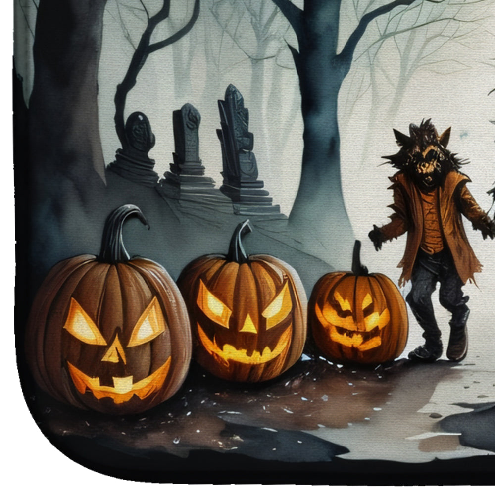 Werewolves Spooky Halloween Dish Drying Mat