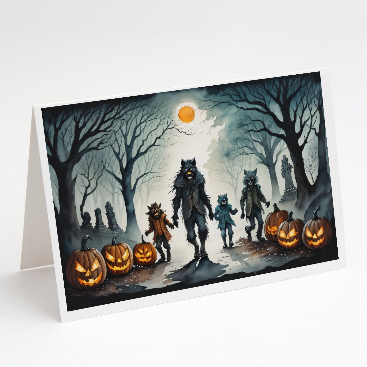 Buy this Werewolves Spooky Halloween Greeting Cards Pack of 8