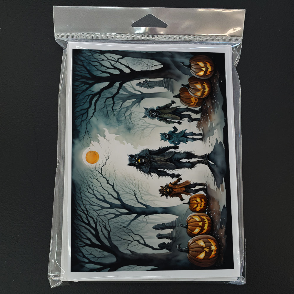Werewolves Spooky Halloween Greeting Cards Pack of 8