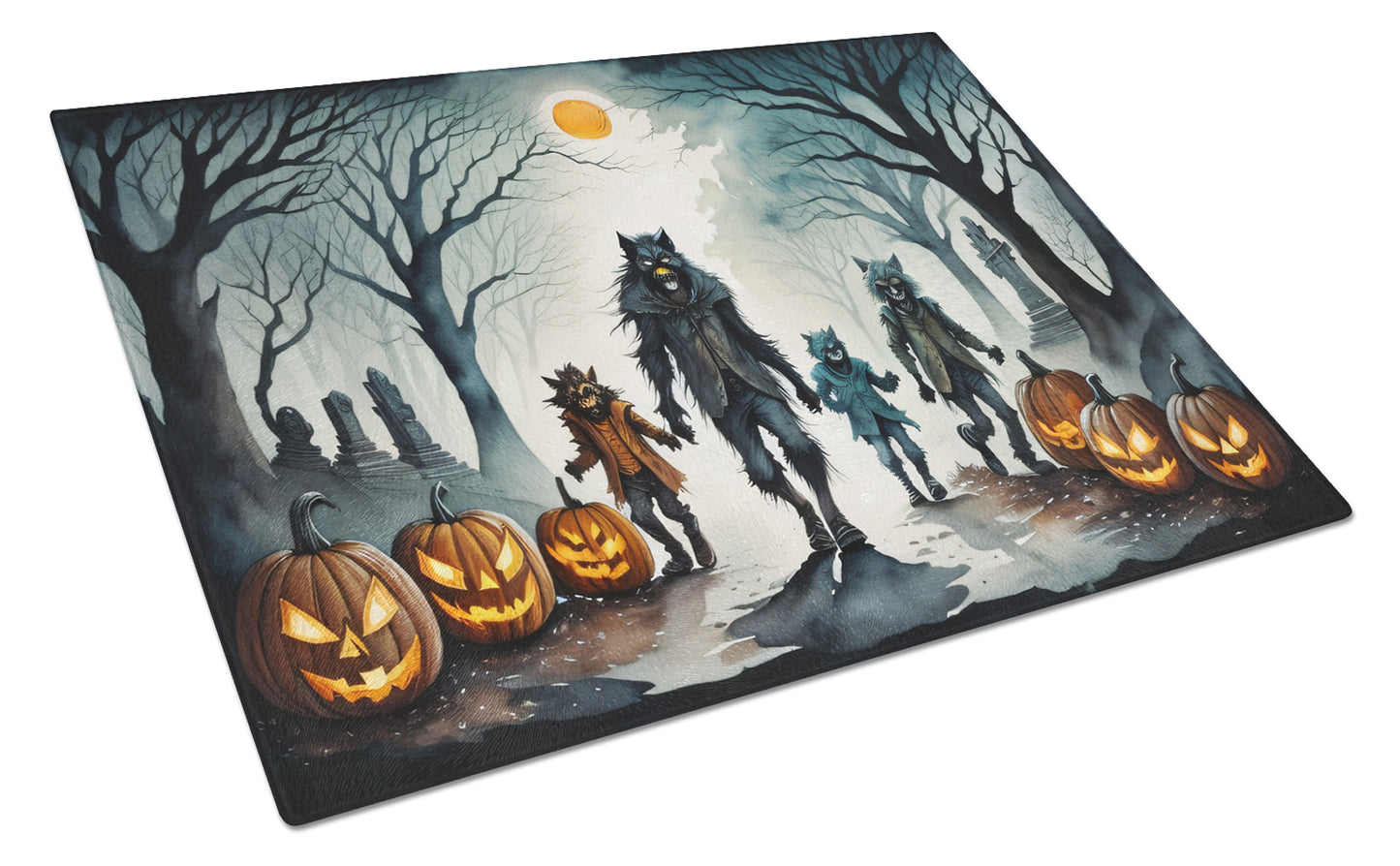 Buy this Werewolves Spooky Halloween Glass Cutting Board