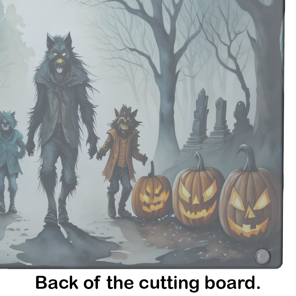 Werewolves Spooky Halloween Glass Cutting Board