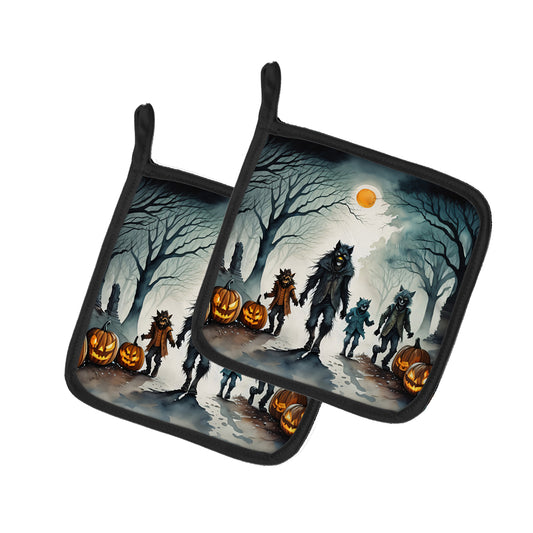 Buy this Werewolves Spooky Halloween Pair of Pot Holders