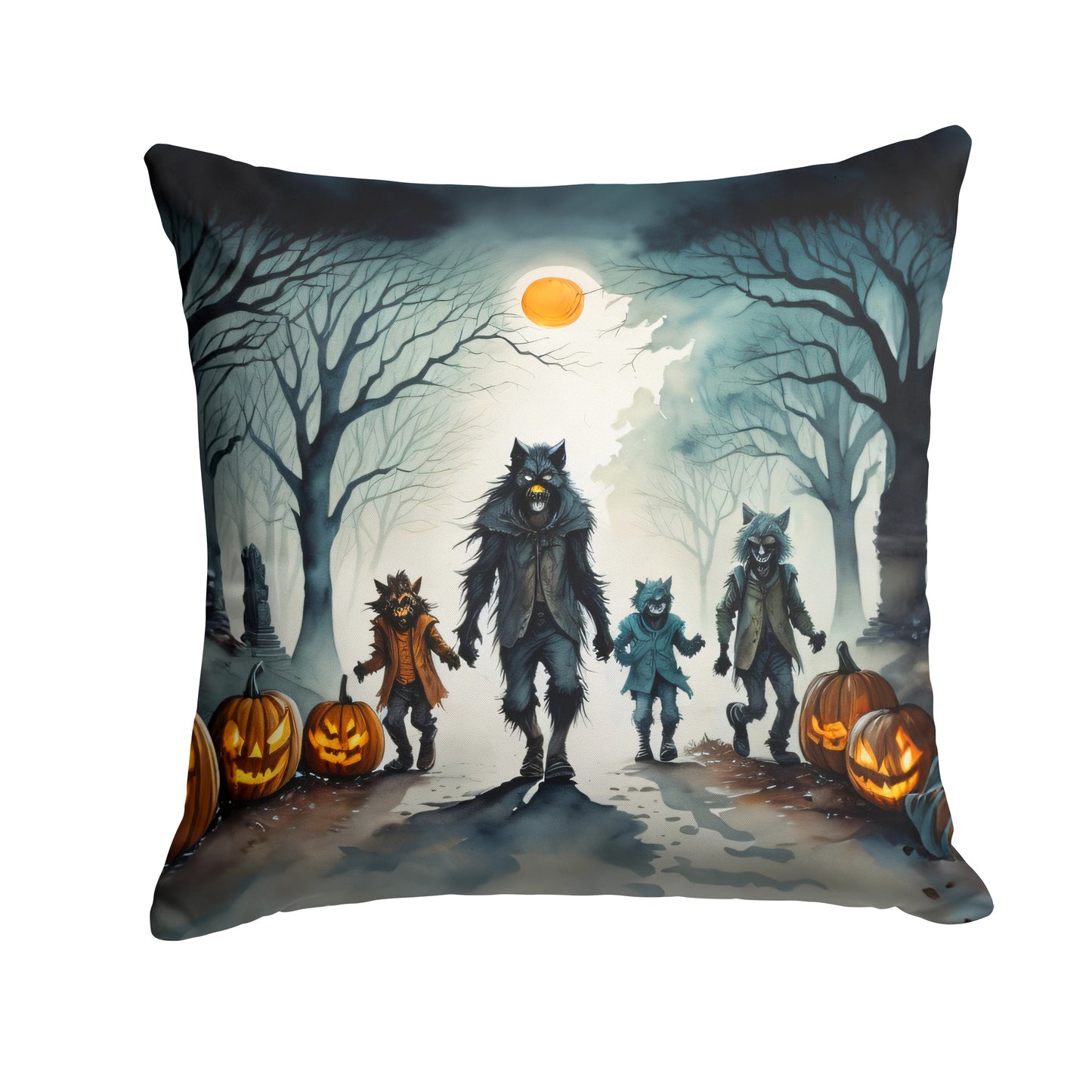 Buy this Werewolves Spooky Halloween Throw Pillow