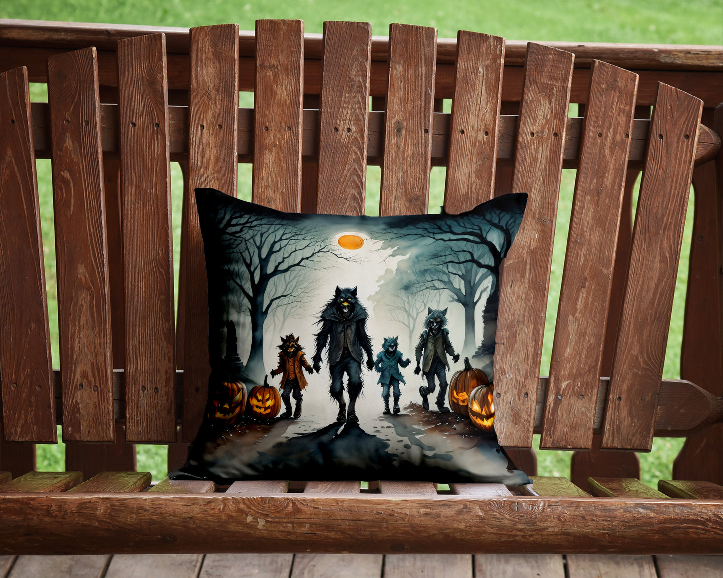 Werewolves Spooky Halloween Throw Pillow