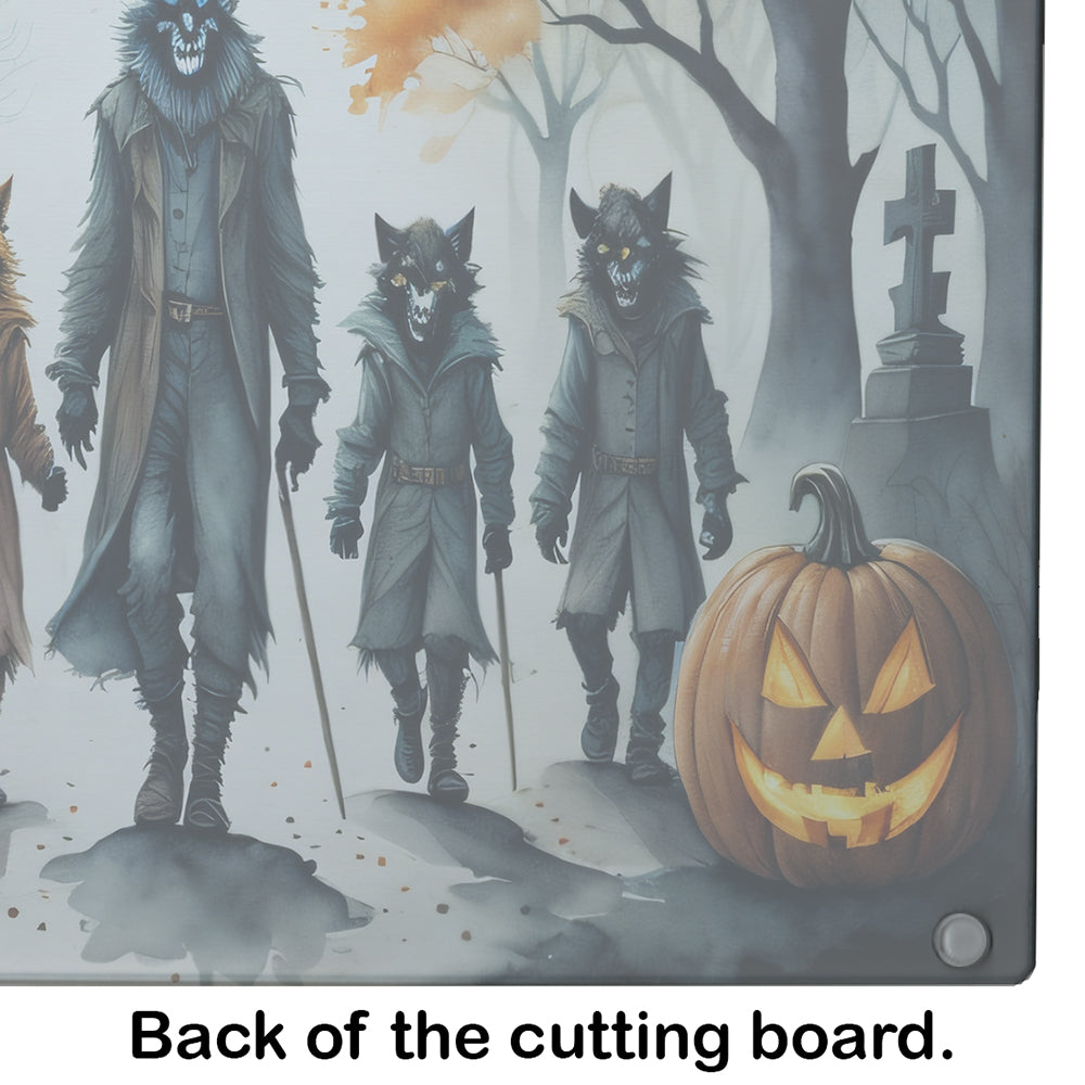 Werewolves Spooky Halloween Glass Cutting Board