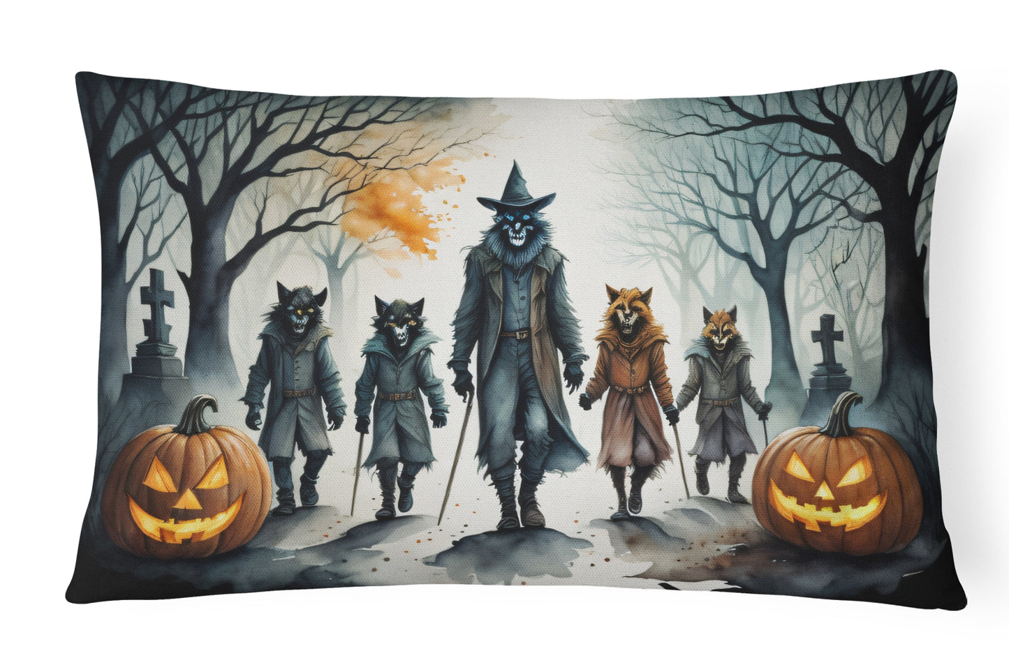 Buy this Werewolves Spooky Halloween Throw Pillow