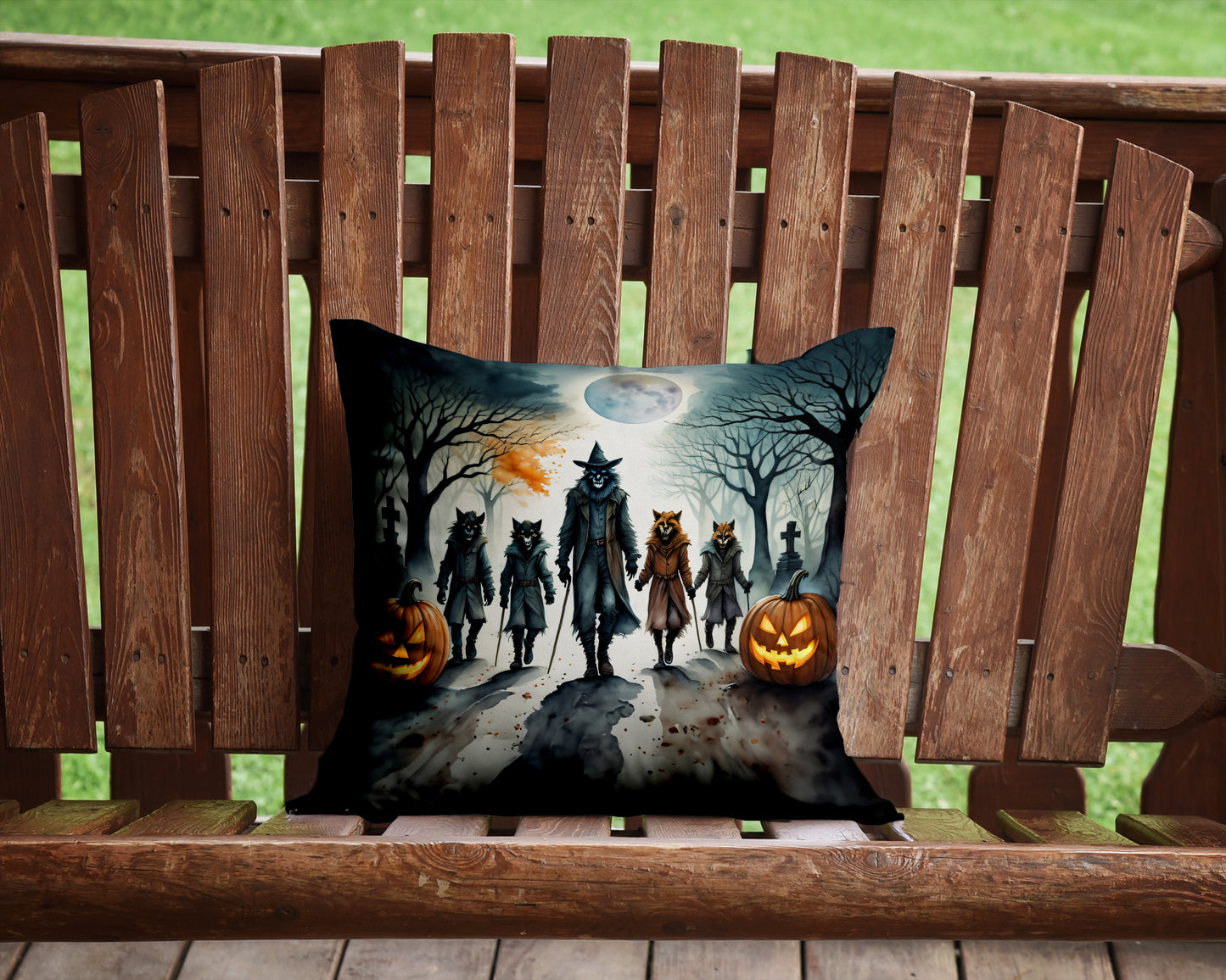 Werewolves Spooky Halloween Throw Pillow