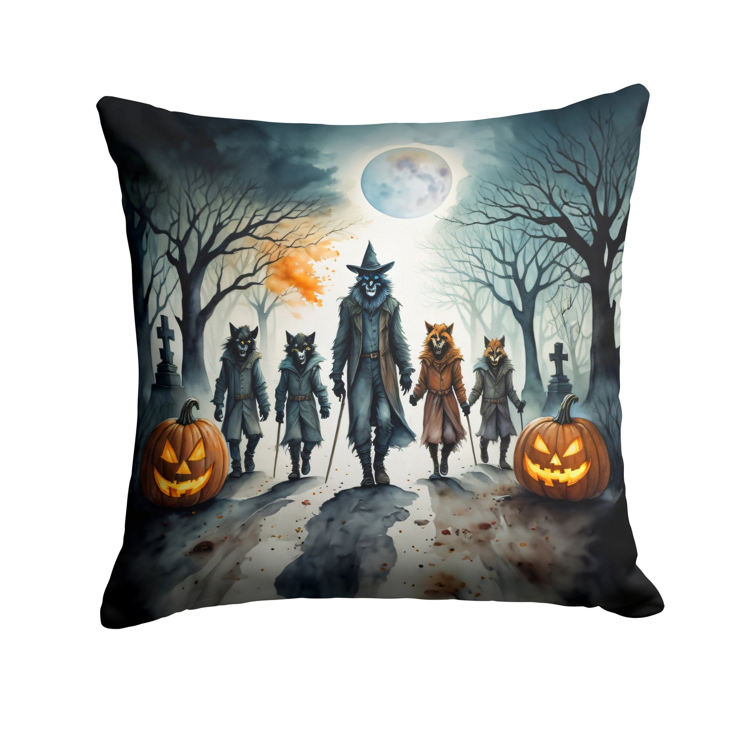 Buy this Werewolves Spooky Halloween Throw Pillow