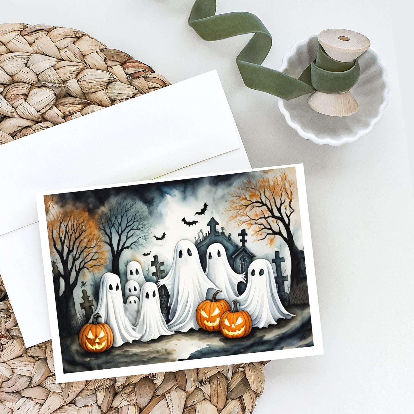 Ghosts Spooky Halloween Greeting Cards Pack of 8