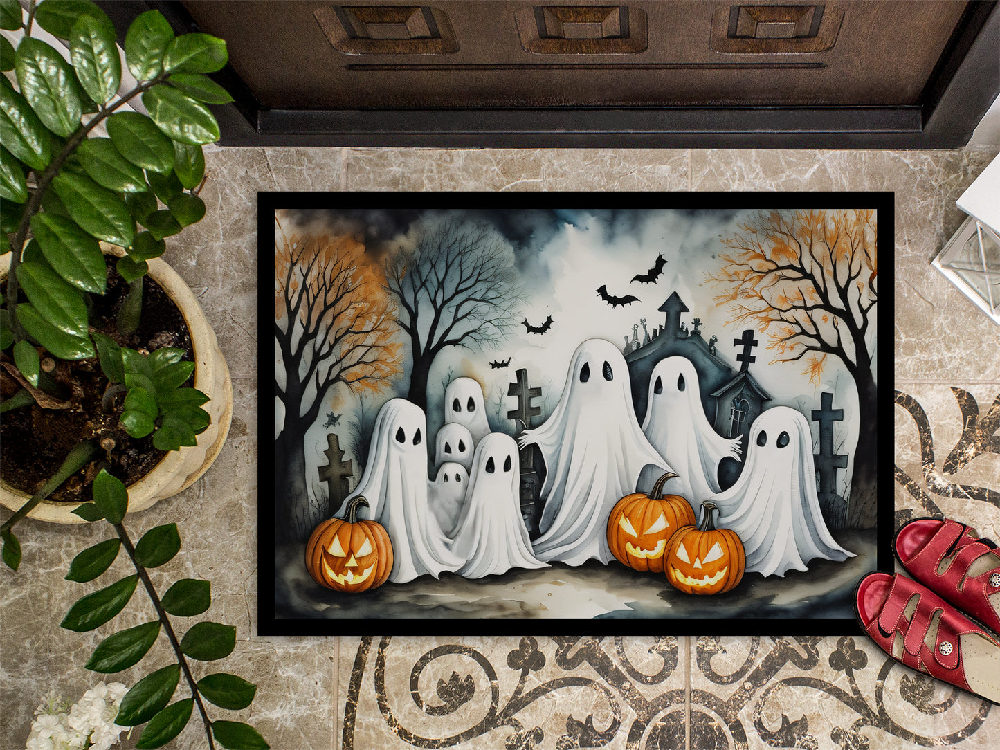 Ghosts Spooky Halloween Doormat