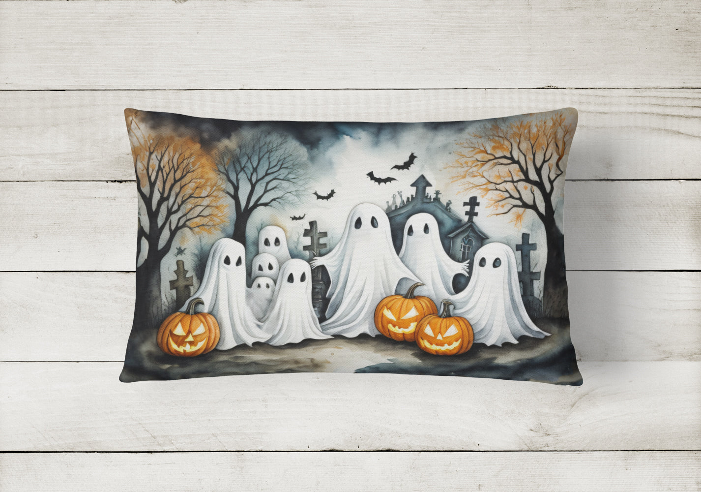 Ghosts Spooky Halloween Throw Pillow