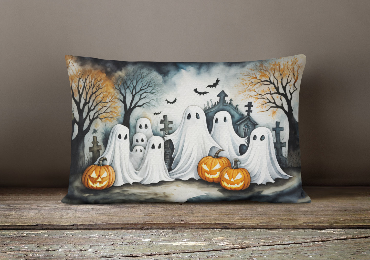 Ghosts Spooky Halloween Throw Pillow