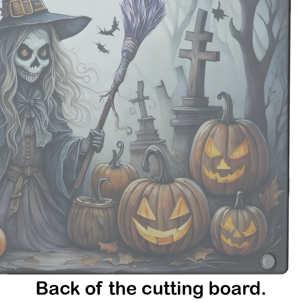 Witch Spooky Halloween Glass Cutting Board