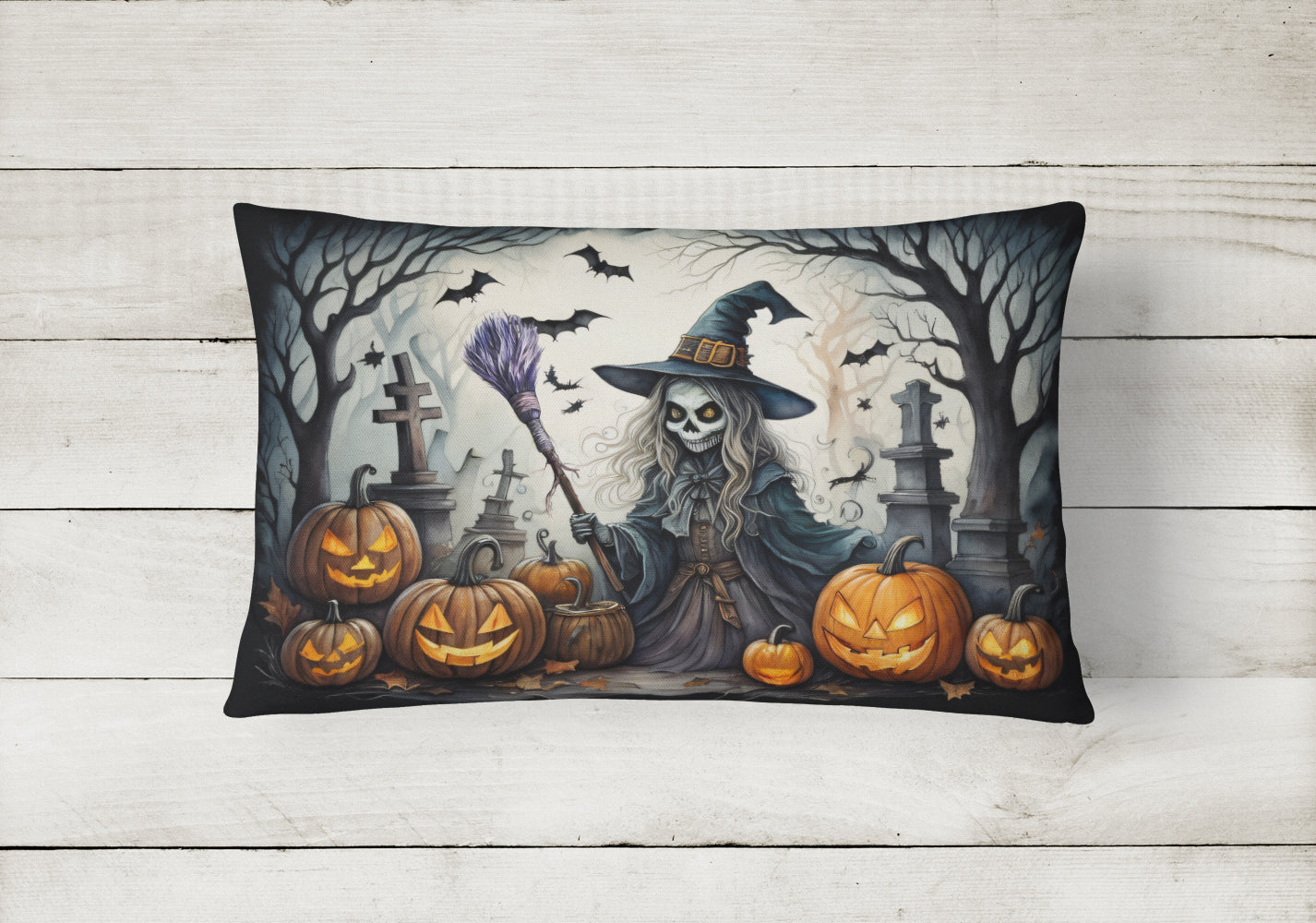 Witch Spooky Halloween Throw Pillow