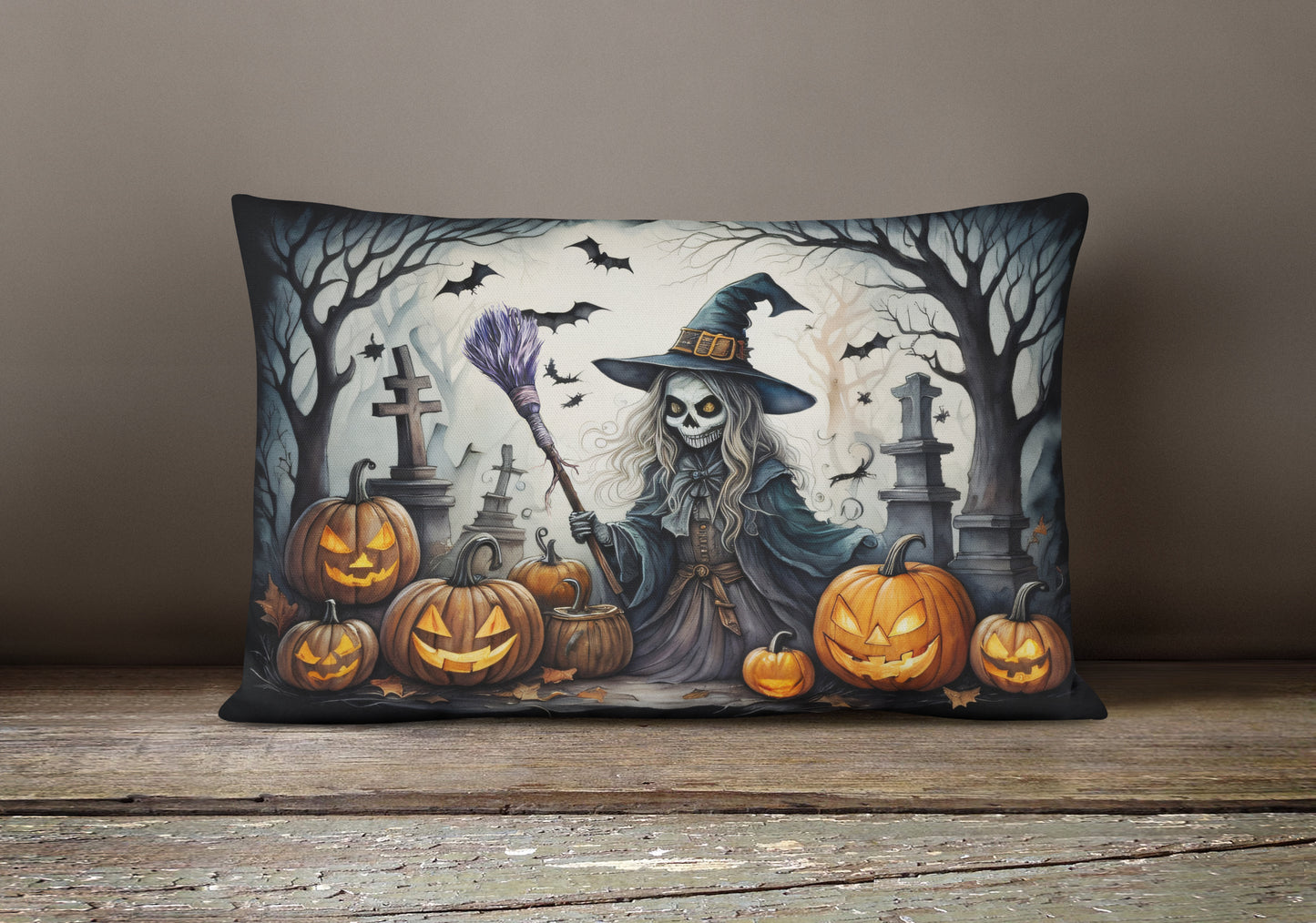 Witch Spooky Halloween Throw Pillow