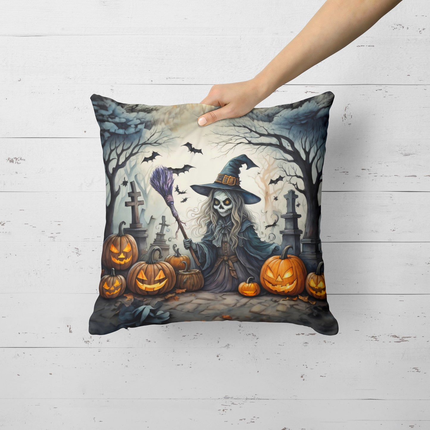 Witch Spooky Halloween Throw Pillow