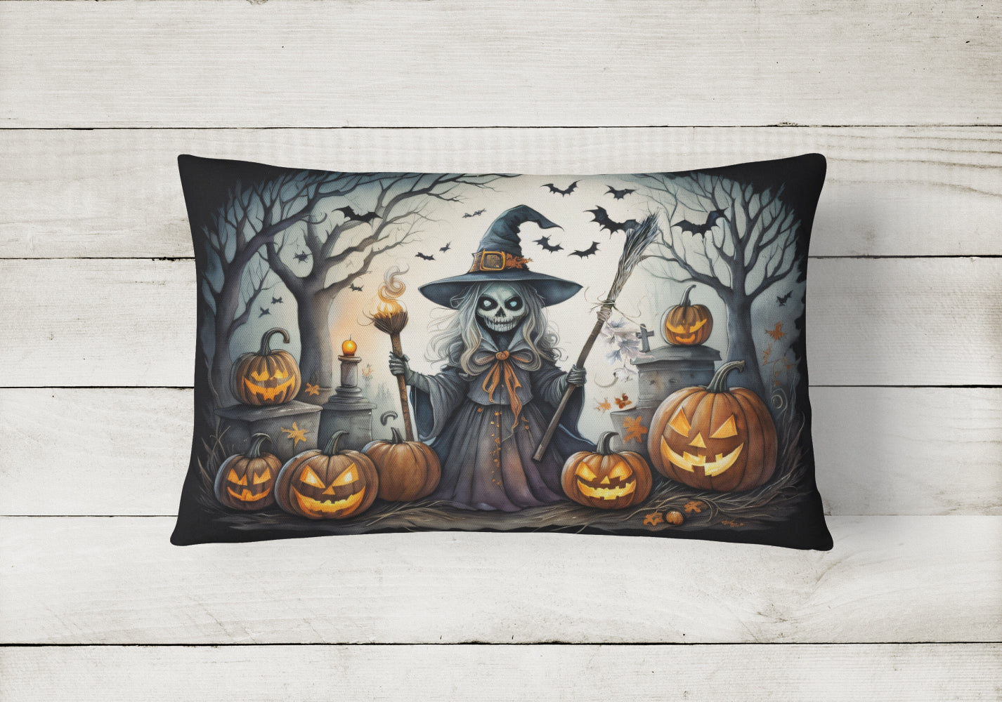 Witch Spooky Halloween Throw Pillow