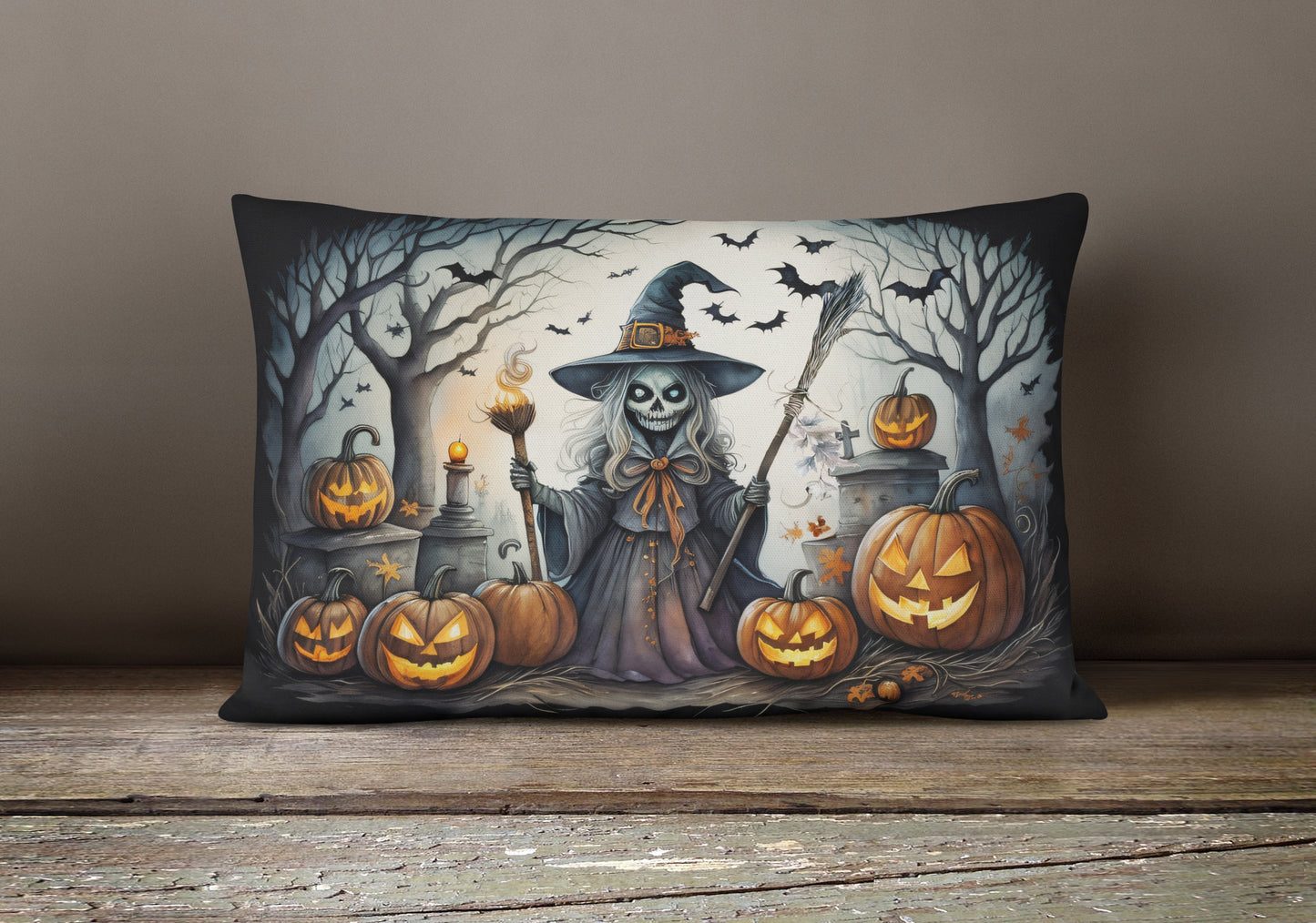 Witch Spooky Halloween Throw Pillow