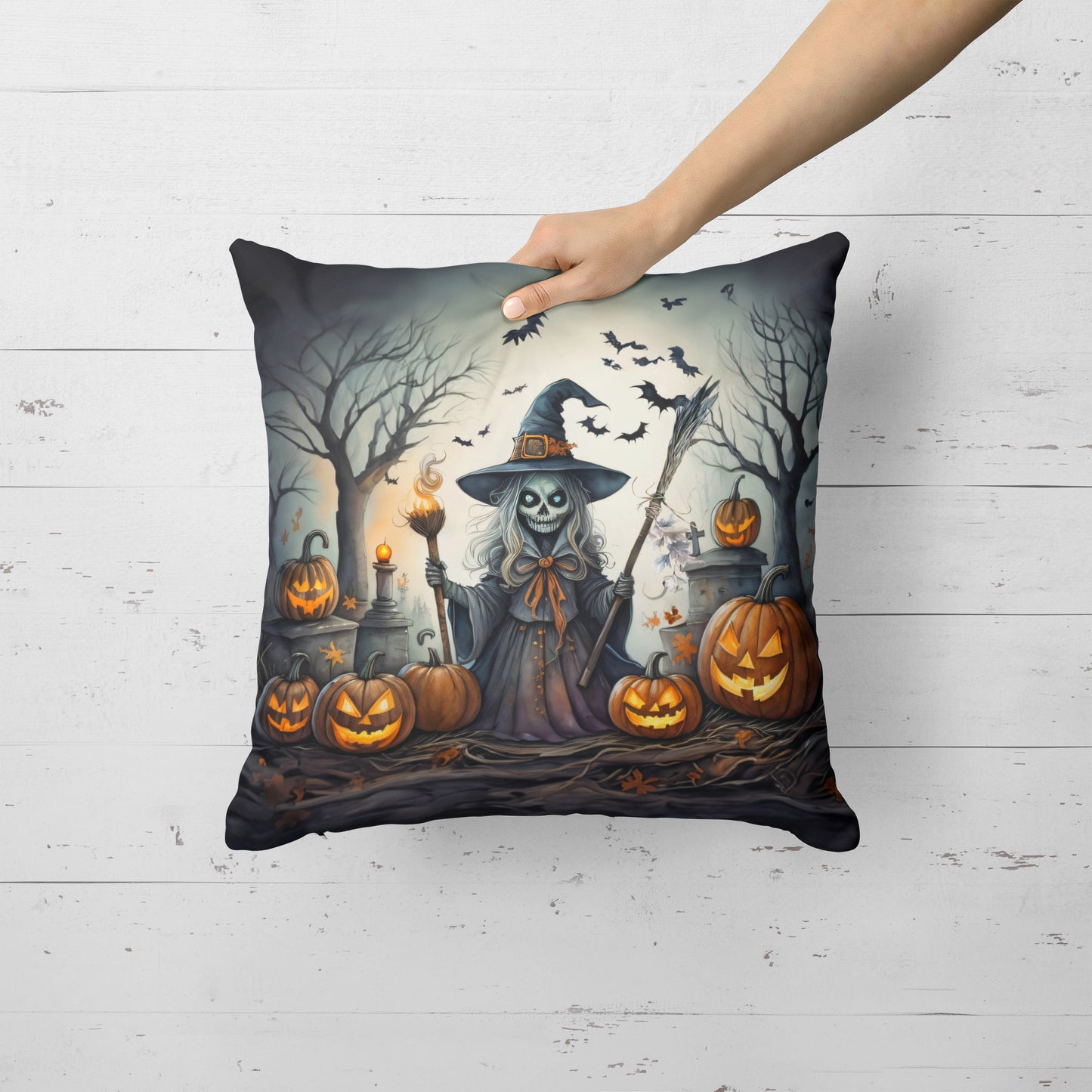 Witch Spooky Halloween Throw Pillow