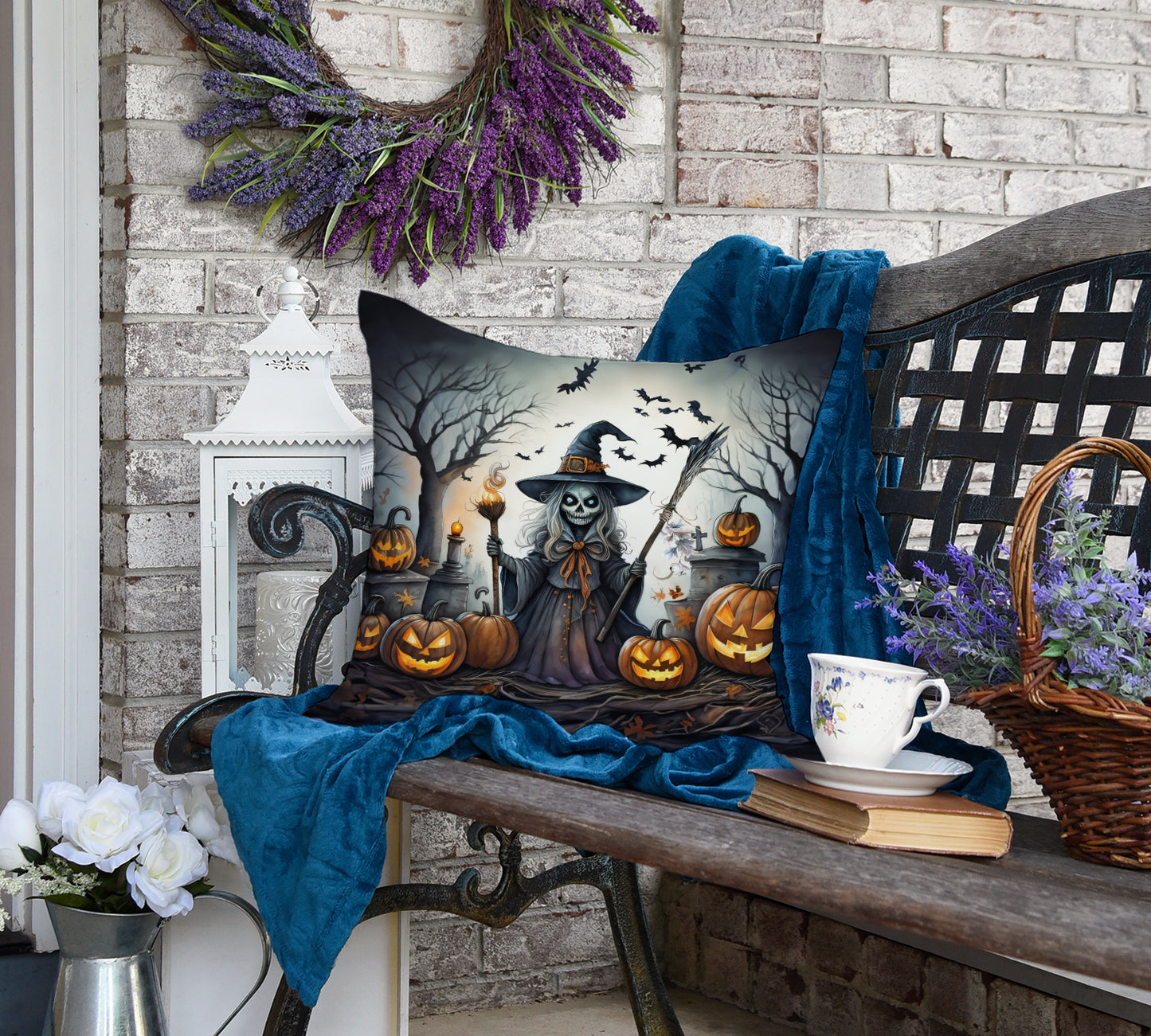 Witch Spooky Halloween Throw Pillow