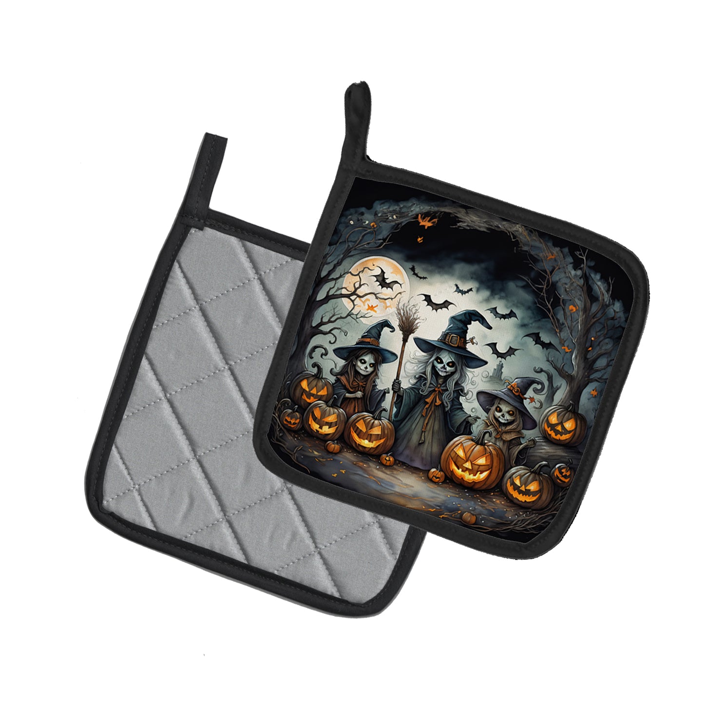 Witches Spooky Halloween Pair of Pot Holders
