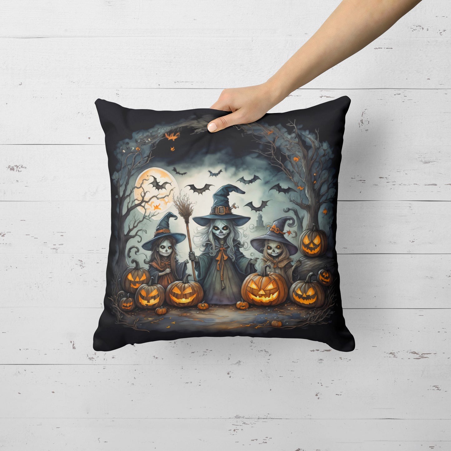 Witches Spooky Halloween Throw Pillow